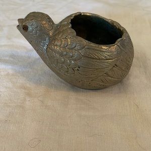 Vintage Gucci pewter quail candle holder
